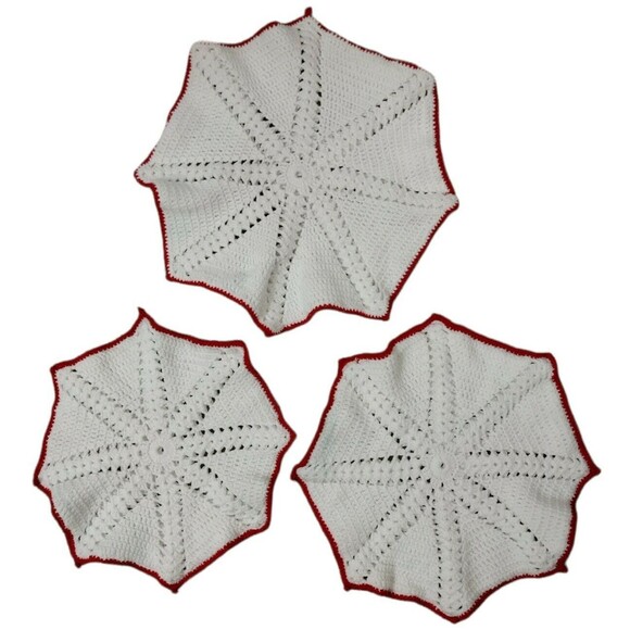 3 Crochet Doily Star Pot Holder Hot Pad Trivet Table Mats Double Layared VTG - Picture 1 of 5